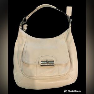 Coach white leather shoulder or crossbody purse